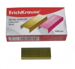 Скобы для степлера ERICH KRAUSE, №24/6, 1000 шт., цветные